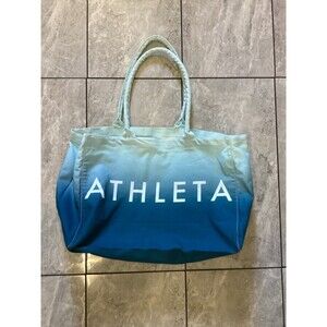 Athleta Tote Bag Womens Large Blue Ombre Beach Pool Travel Gym Shoulder Carryall